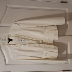 NWT White House Black Market Ecru Peplum Blazer Size 8